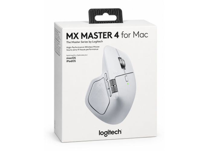 Logitech MX Master 4 For Mac , Ergonomic Wireless Mouse with Advanced Performance Haptic Feedback, Ultra-Fast Scrolling, USB-C Charging, Bluetooth, Windows, MacOS - Pale Grey product thumbnail 2
