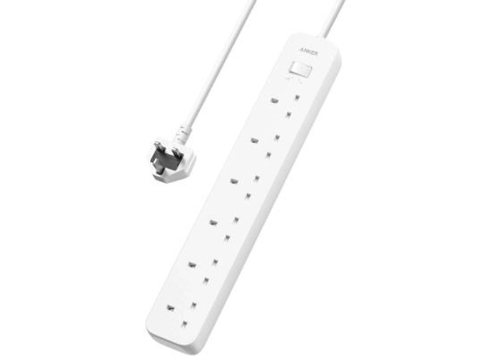 Anker Power Strip (6-in-1) AC Outlet, PowerIQ Technology, Surge Protection, Fire-Resistant Casing, On/Off Swtich, 1.8M Cable Length, White Color Extension product thumbnail 2