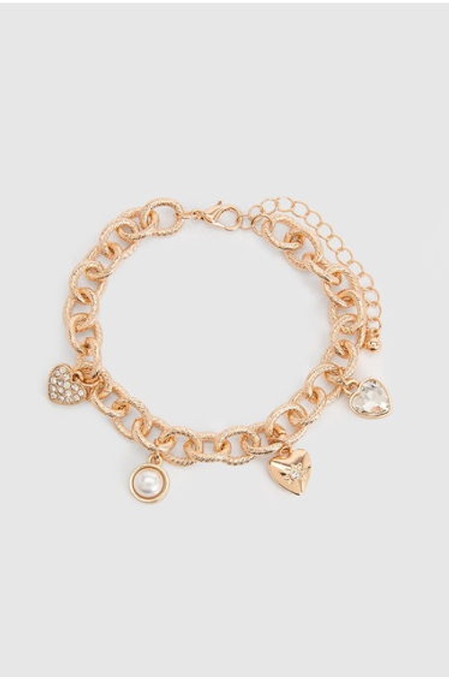 Gold Charm Linked Bracelet - gold product thumbnail 2