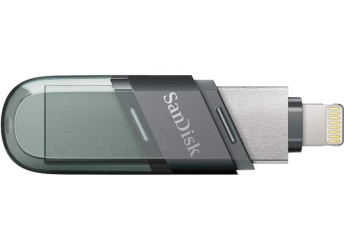 SanDisk 128GB iXpand Flash Drive Flip 2-in-1 Flash Drive w/ Lightning & USB Type-A Connectors Password-Protect Easily Free up Space Your iPhone - Sea Green product thumbnail 2
