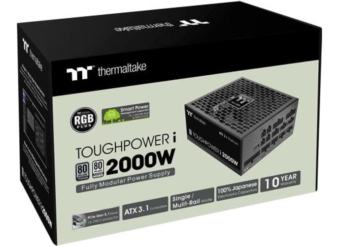 Thermaltake Toughpower i2000W ATX 3.1 PCIe 5.1 12V-2x6 Connection Smart Control Modular Ribbon Cable 80 Plus Titanium product thumbnail 2