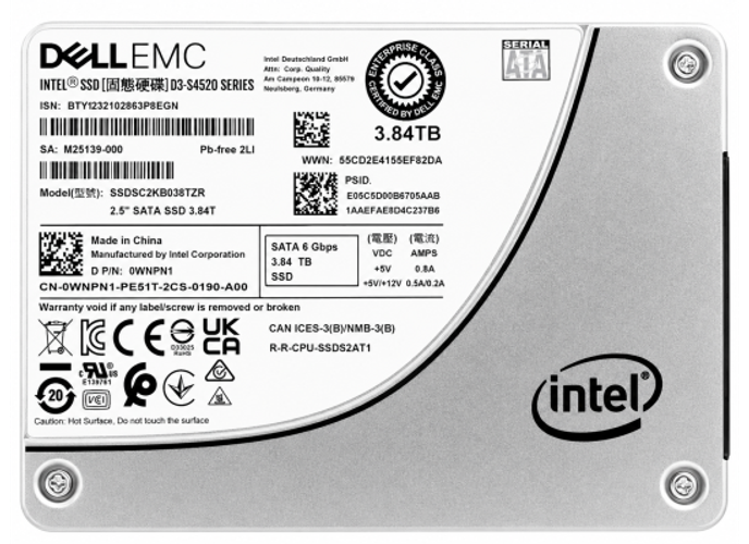 Dell 3.84TB Solidigm D3-S4520 Enterprise SATA 6Gb/s 2.5" Read Intensive SSD | OEM | 0KM4C4 product thumbnail 2