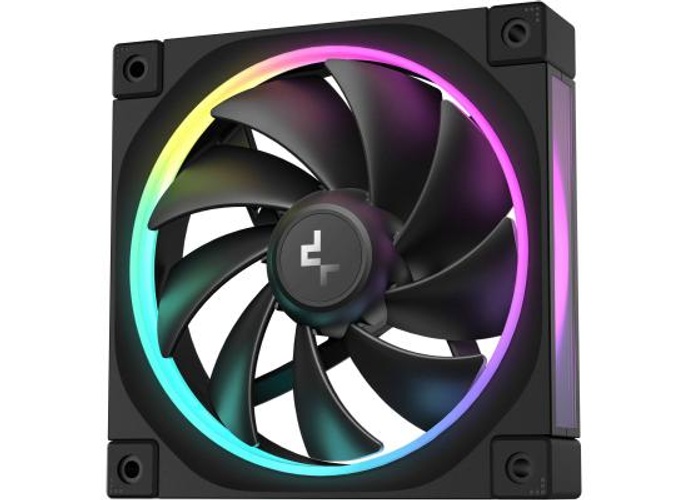 DeepCool FL12 120mm Case Fans, 2150 RPM Fan Speed, 55 CFM Fan Airflow, Fluid Dynamic Bearing Type, 4-Pin PWM Fan Connector, Addressable RGB LED, Single Pack, Black product thumbnail 2