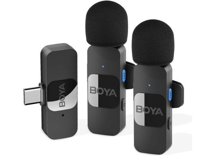 BOYA BY-V20 USB-C Wireless Microphone,Mini Lapel Mic with NoiseCancelling Compatibale with Android/Type-C Smartphone Laptop for YouTube Speaking Podcast Facebook Vlogging Video Recording - Black product thumbnail 2