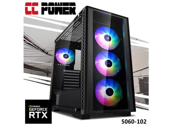 CC Power 5060-102 Gaming PC NEW 14Gen Intel Core i5 10-Cores w/ Nvidia RTX 5060 8GB DDR7 & Advanced Air Cooler product thumbnail 2