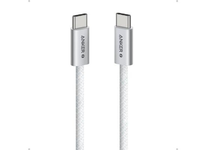 Anker Zolo USB C to USB C Cable, Full-Speed 240W Charging Cable, Dirt-Resistant Unibody, 5.8mm Thickness, 480 Mbps Data Transfer, Durable Braided Exterior, 1M Cable Length, White product thumbnail 2
