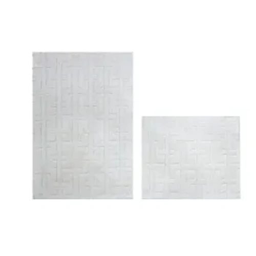 Nova Home Framework Cotton Bath Rug Set - 2Pcs - Ecru product thumbnail 2