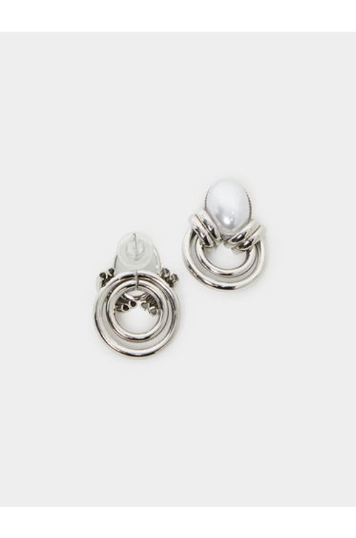 Silver Pearl Stud Earrings product thumbnail 3