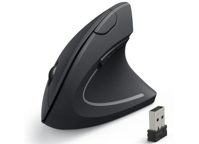 Anker 2.4G Wireless Vertical Ergonomic Optical Mouse for Work, Multi-Device Connectivity, 800/1200 /1600 DPI, 5 Buttons for Laptop, Desktop, PC - Black product thumbnail 2