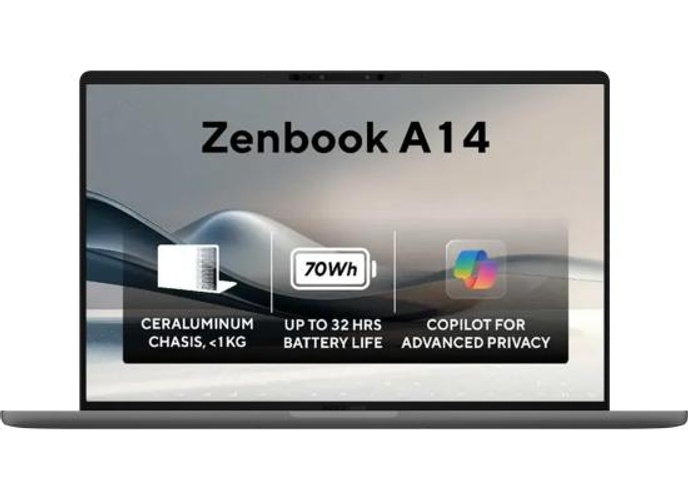 ASUS Zenbook A14 (2024) UX3407RA Copilot+ PC NEW Snapdragon X Elite 78 12-Cores AI-Powered up to 18 hours Ultra -Lightweight 980g w/ Dedicated Copilot Key & OLED - Iceland Gray product thumbnail 2