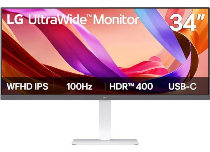 LG 34U530A-W 34" UltraWide Full HD IPS 100Hz HDR 400 AMD FreeSync USB Type-C & Full Adjustable Stand Tilt/Height/Swivel Stand, White product thumbnail 2