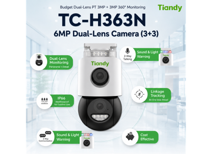 Tiandy TC-H363N I5W/WIFI/Eu/4mm/V4.0 6MP Fixed Color Maker Wi-Fi PT Camera product thumbnail 2