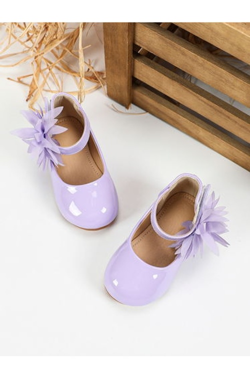 Girls Solid Bow Decoration Ballerina Shoes product thumbnail 4