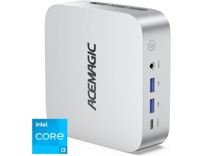 ACEMAGIC W1 Mini PC Barebone Intel 12Gen Core i3 6-Cores For Home & Business Support Triple 4K Display Support , Silver product thumbnail 2