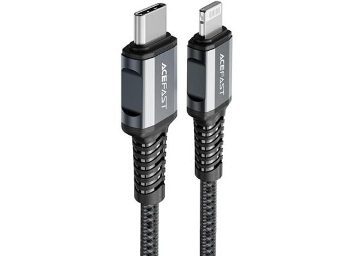 ACEFAST C1-01 - USB-C To Lightning Plug, MFI Certified, Fast Charging And Data Transmittion Cable (PD 30W - 3A - 1.2M), Aluminum Alloy, Compatbile With iPhone 13/12/ 11, iPad, Airpods - Deep Grey product thumbnail 2