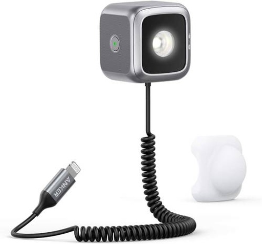 فلاش LED لـ iPhone لتحسين الإضاءة - رمادي غامق من Anker