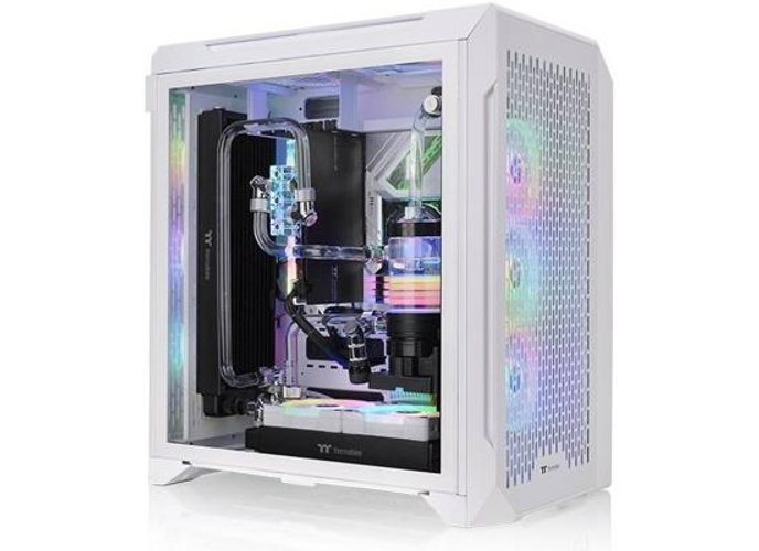 Thermaltake CTE C700 Air Snow ATX MT PC Case, Centralized Thermal Eficiency, Tempered Glass Side Panel, Up to 360mm AIO & 3*140mm Pre-Inst Fans, USB 3.2 Type-C*1, USB 3.0*2, White product thumbnail 2