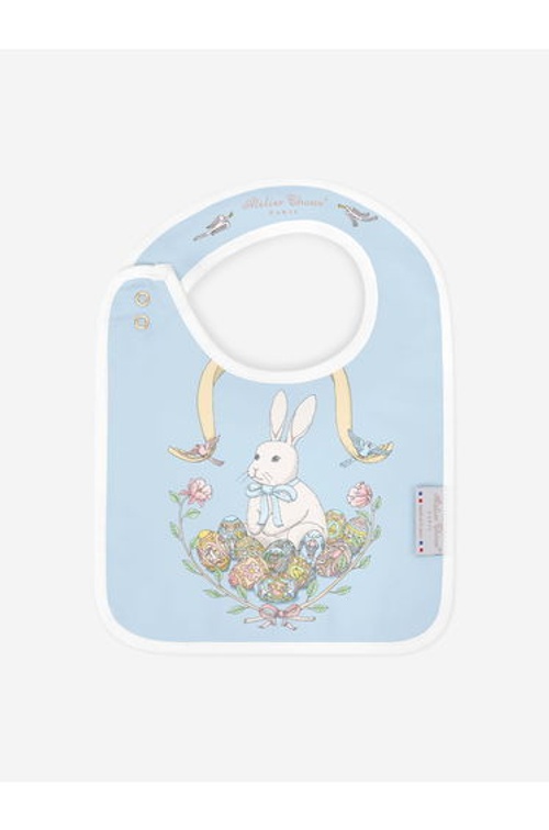 Atelier Choux Baby Satin Spring Bunny Bib in Blue product thumbnail 3