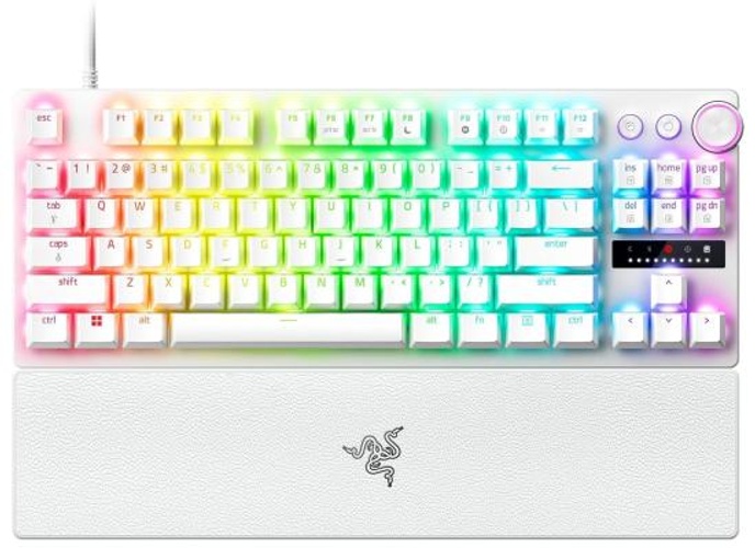 Razer Huntsman V3 Pro TKL Esports Analog Optical Switches Rapid Trigger & Adjustable Actuation Media Keys & Dial Doubleshot PBT Keycaps Wrist Rest - White product thumbnail 2