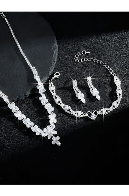 3-Piece Embellished Necklace, Bracelet And Earrings Jewelry Set product thumbnail 4
