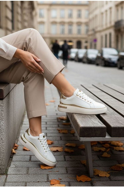 White-Gold Women's Sneaker product thumbnail 2