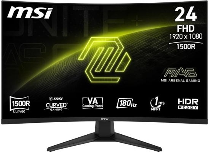 MSI MAG 244C 24" Curved 1500R Full HD 180Hz 1ms HDR Ready AMD FreeSync Frameless Night Vision w/ Anti-Flicker & Less Blue Light - Black product thumbnail 2