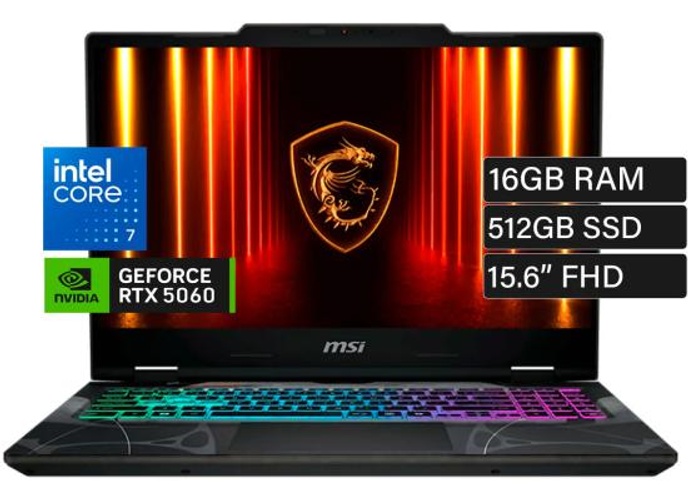 MSI Cyborg 15 (2025) B2RWFKG NEW Intel Core 7 240H 10-Cores w/ Nvidia RTX 5060 8GB DDR7 & IPS 144Hz Display - Translucent Black product thumbnail 2