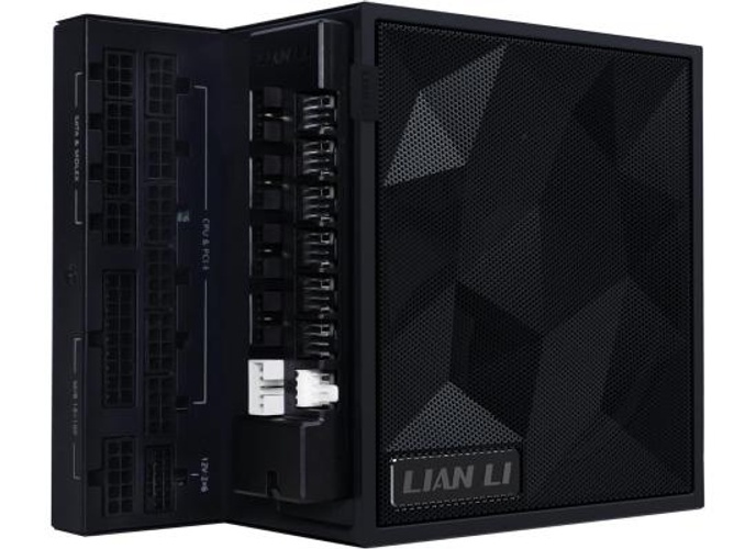 Lian Li Edge 1200W 80+ Gold Full Modular (Fan Hub Included) ATX 3.0 3.1-PCIE 5.1-L-Shape Design for Dual Chamber Case-120mm FDB Fan-Supports up to 4 USB Device - Black product thumbnail 2