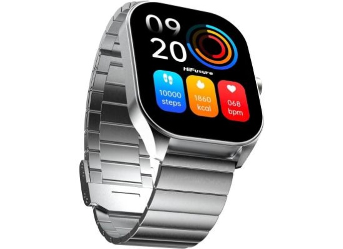 HiFuture Apex Smart Watch, Stainless Steel, Wireless Calling, 2.04 Inch AMOLED Display, IP68 Water Resistant, 7 Days Battery Life- Silver product thumbnail 2