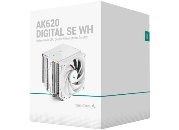 DeepCool AK620 Digital SE CPU Air Cooler Mighty 260w TDP 6 Copper Heat Pipes Dual-Tower CPU Cooler w/ ARGB LED Strip & Digital Screen Displays , White product thumbnail 2