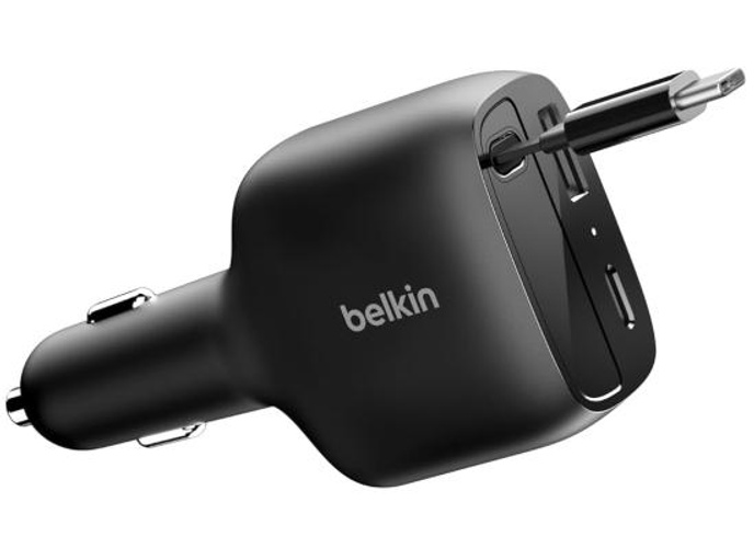 Belkin USB C Car Charger 75W w/ 30in Retractable USB C Cable - iPhone Charger, Compatible with iPhone 17 & 16 Series, Galaxy S25 Series, AirPods, Tablet, MacBook, Chromebook, etc. - Black product thumbnail 2