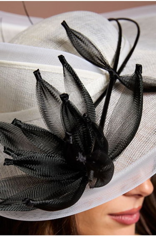Lisa Tan Flower Detail Fascinator With Curved Edge product thumbnail 3