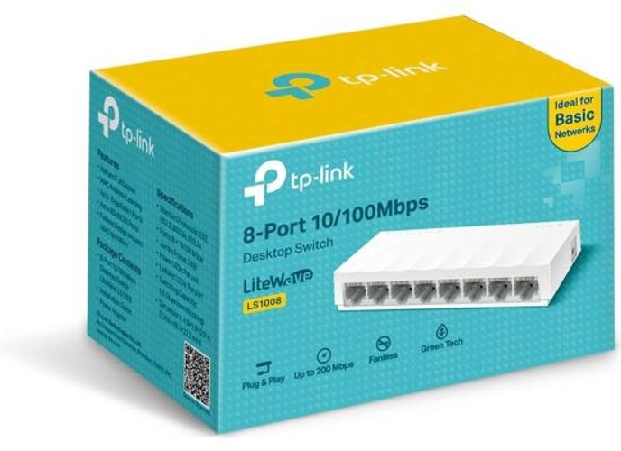 TP-Link LS1008 8-Port 10/100Mpbs Desktop Switch Ethernet SPLITTER Plastic Case product thumbnail 2
