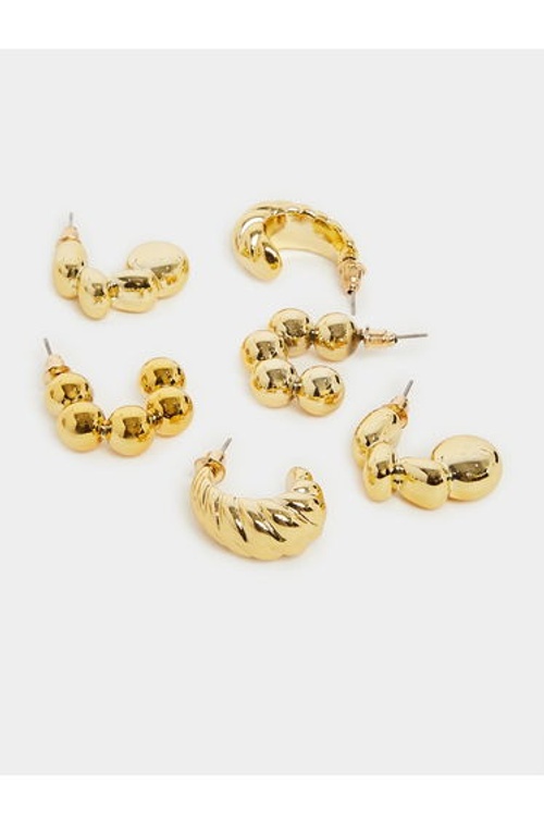 Pack of 6 - Gold Tone Embellished Earrings product thumbnail 2