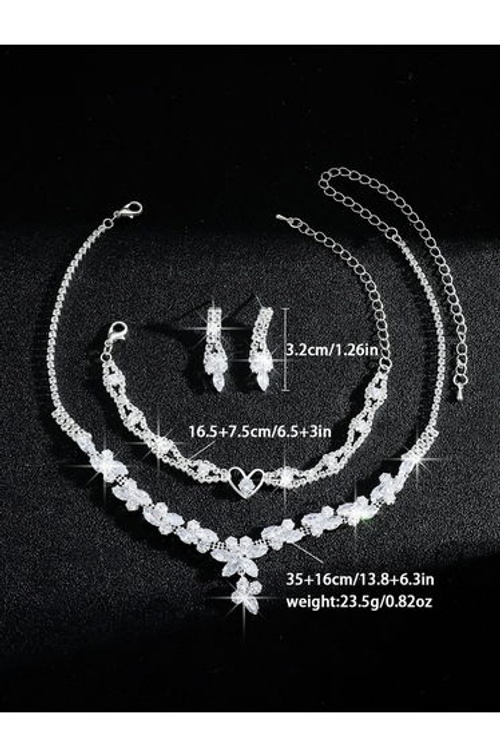 3-Piece Embellished Necklace, Bracelet And Earrings Jewelry Set product thumbnail 2