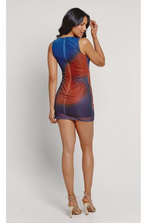 Blur Print Mini Tank Dress product thumbnail 3