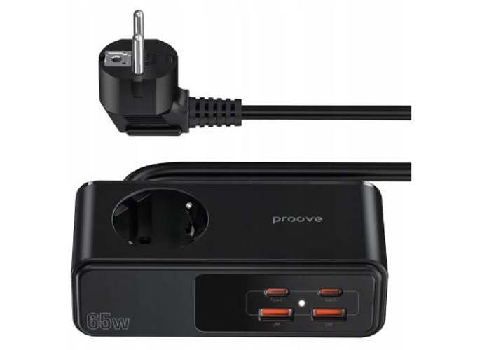 Power Strip Proove Homester Pro 65W (3AC + 2 Type-C + 2 USB) Extension Strip 1 AC Outlets EU Power Socket 1.5M - Black product thumbnail 2