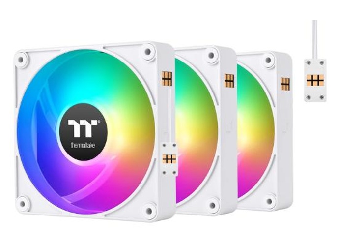 Thermaltake CT140 EX ARGB Sync PC Cooling Fan White (3-Fan Pack), Magnetic Connection, 5V Motherboard Sync, 16.8 Million Colors 9 Addressable LEDs, 140 mm Case/Radiator Fan product thumbnail 2