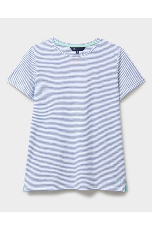 Perfect Stripe Crew Slub Tee White Nautical Blue product thumbnail 4