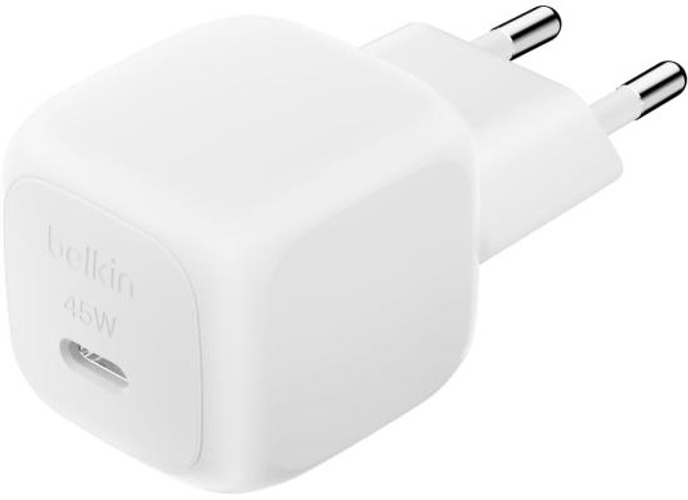 Belkin BoostCharge Compact 45W USB-C PD Fast Charging AC Charger for All iPhone 16 and iPhone 15 Models Samsung Galaxy S25, iPad, AirPods, and More - White product thumbnail 2