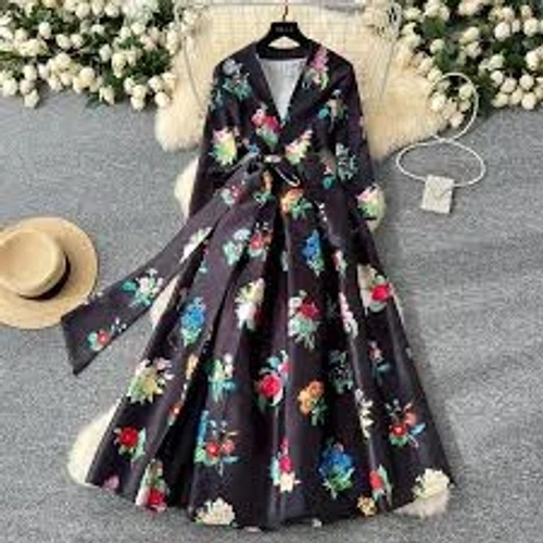 فستان نسائي مزهر بقصة واسعة product thumbnail 2
