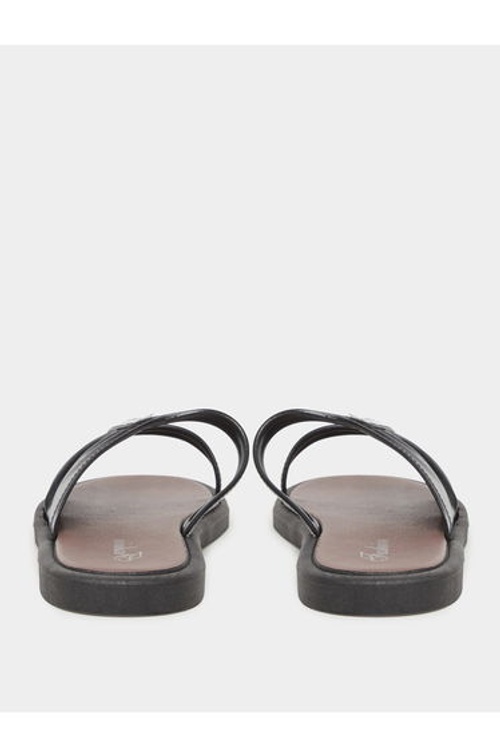 Rhinestone Embellished Side Cut Out Vamp Flat Sandals product thumbnail 4