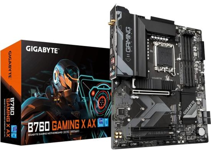 Gigabyte B760 Gaming X AX Rev1.0 LGA 1700 ATX Motherboard, Intel B760 Chipset, 4 x DDR5 DIMM, Up to 192 GB Support, 2.5GbE LAN, 802.11ax Wireless, PCIe 4.0x16, HDMI / Displayport product thumbnail 2