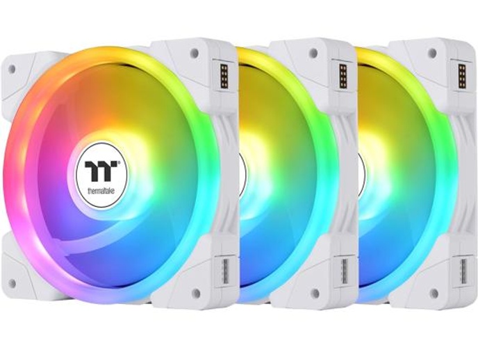 Thermaltake SWAFAN EX 14 ARGB PC Cooling Fan 3x Fan Pack up to 2000 RPM Magnetic Connection Reversable Blades Sync with MB RGB Software - White product thumbnail 2