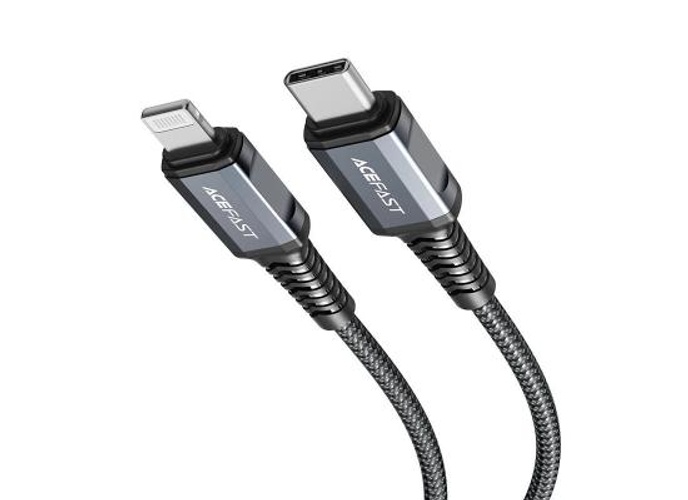 ACEFAST C23-01 Type-C to Lightning 30W PD Fast Charging Cable 1.2m Braided, USB-C to iPhone, Smart Chip, Reinforced Zinc-Alloy Connectors USB 2.0 Data Sync, Durable for iPhone/iPad - Black product thumbnail 2