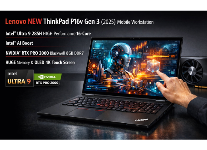 Lenovo NEW ThinkPad P16v Gen 3 (2025) Mobile Workstation Intel® Ultra 9 285H HIGH Performance 16-Core Intel® AI Boost w/ NVIDIA® RTX PRO 2000 Blackwell 8GB DDR7 Graphic Card & HUGE Memory & OLED 4K Touch Screen product thumbnail 2