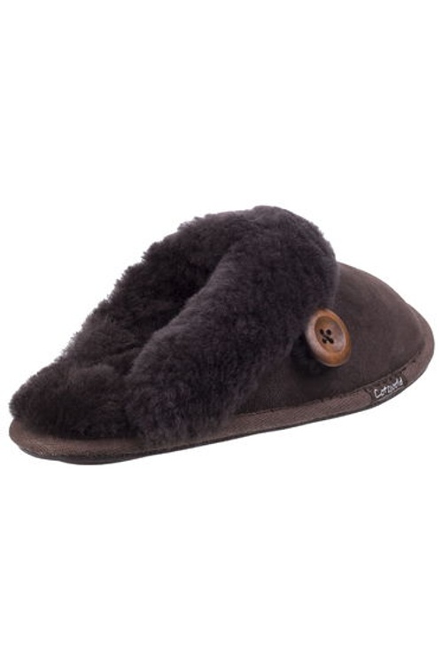 Cotswold Womens/Ladies Lechlade Sheepskin Mule Slippers - Chocolate product thumbnail 2