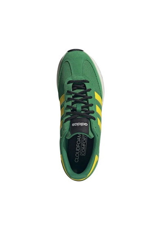 Adidas Mens Run 70s 2.0 Stripes Leather Trainers - Green/Yellow product thumbnail 4
