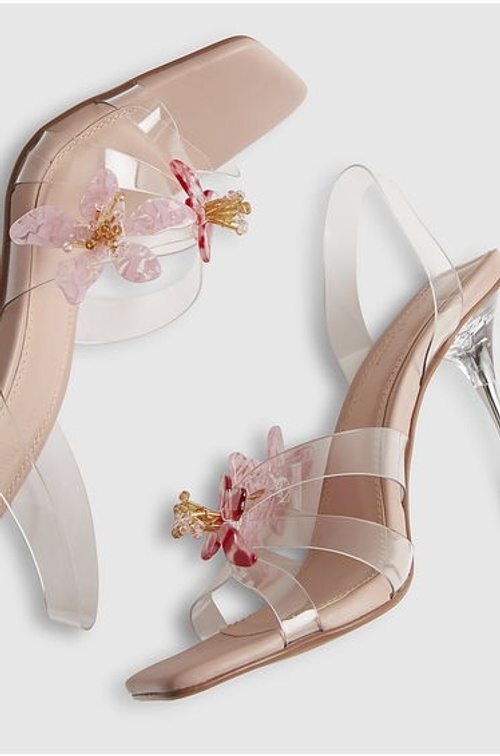 Pink Perspex Flower Heels product thumbnail 4