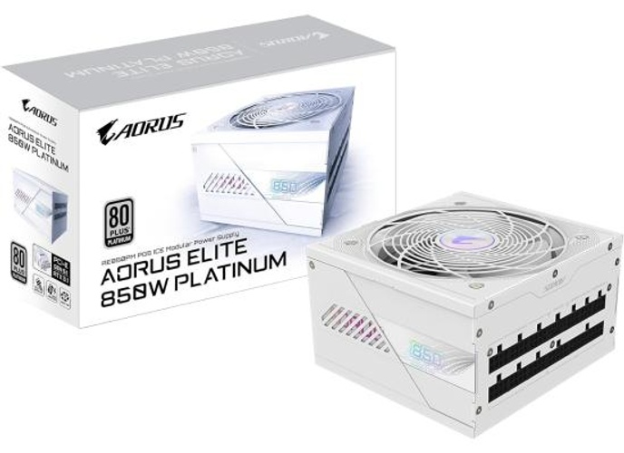 GIGABYTE AORUS ELITE P850W 850W 80+ Platinum Modular PCIe 5.0 Power Supply, Intel Form Factor ATX 12V v3.0, 850W Capacity, 120mm FDB Fan, 60-50 Hz Input Frequency, Ice product thumbnail 2